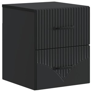 vidaXL Cabinet de chevet mural avec tiroir Noir 34 5 x 33 x 40 cm