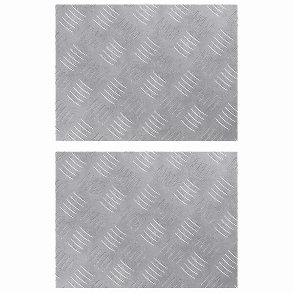 vidaXL Nez de marche Rectangulaire 2 Pièces Argenté 40 x 30 cm Aluminium