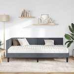 vidaXL Cadre de lit d'angle avec matelas Autre 2 Pièces Gris Velours