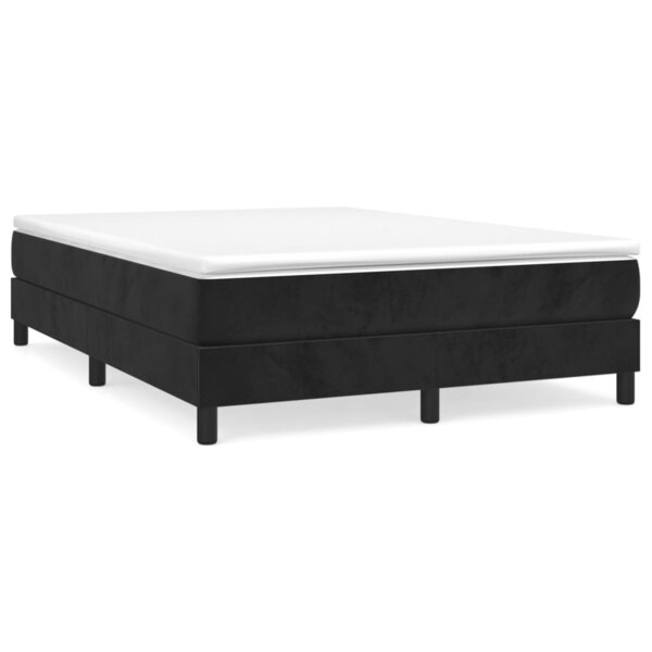 vidaXL Sommier à lattes de lit avec matelas Noir 140x190 cm Velours