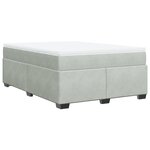 vidaXL Sommier à lattes de lit et matelas Gris clair 140x190cm Velours