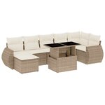 vidaXL Salon de jardin avec coussins 8 Pièces beige résine tressée