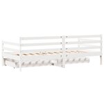 vidaXL Lit de jour et tiroirs sans matelas blanc 90x190 cm bois massif