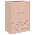 vidaXL Buffet haut rose 67x39x95 cm acier