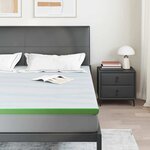 vidaXL Surmatelas Blanc et vert 180 x 200 cm Tissu Jacquard