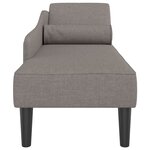 vidaXL Chaise longue avec coussins taupe tissu