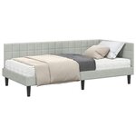 vidaXL Cadre de lit d'angle avec matelas 2 Pièces Gris clair Velours