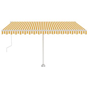 vidaXL Auvent automatique sur pied 400x350 cm Jaune/Blanc