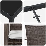vidaXL Set de salle à manger de jardin 7 pièces avec coussins en poly rattan marron