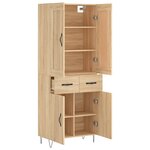 vidaXL Buffet haut Chêne sonoma 69 5x34x180 cm Bois d'ingénierie