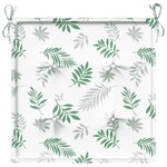 vidaXL Coussins de chaise lot de 4 motif de feuilles 50x50x3 cm tissu