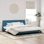vidaXL Cadre de lit avec lumières LED bleu 200x200 cm velours