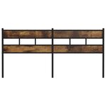 vidaXL Tête de lit chêne fumé 180 cm fer et bois d'ingénierie