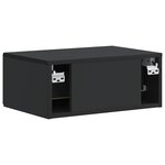 vidaXL Cabinet de chevet mural 2 Pièces Noir 49 x 34 5 x 20 cm