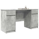 vidaXL Bureau avec porte Gris béton 140 x 49 x 76 cm Bois d'ingénierie