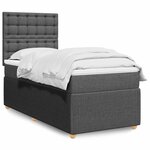 vidaXL Sommier à lattes de lit avec matelas Gris foncé 80x200 cm Tissu
