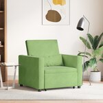 VidaXL Lit de Repos Convertible 3-en-1 Vert Clair Velours