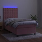 vidaXL Sommier à lattes de lit matelas et LED Rose 80x200 cm Velours