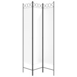 vidaXL Cloison de séparation 3 panneaux Blanc 120x200 cm Tissu
