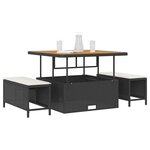 vidaXL Ensemble de salle à manger pour jardin Noir polyrotin