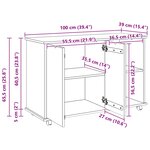 vidaXL Cabinet roulant Blanc 100 x 39 x 65 5 cm Bois de Pin Massif