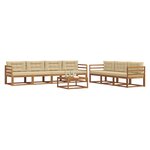 vidaXL Ensemble de canapés d'extérieur 8 Pièces Naturel et Beige