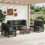vidaXL Ensemble de canapés d'extérieur 8 pc Noir et Gris foncé