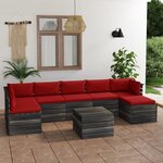 vidaXL Salon palette de jardin 8 Pièces avec coussins Bois de pin massif