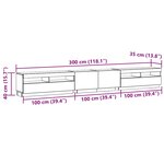 vidaXL Meuble TV avec lumières LED vieux bois bois d'ingénierie
