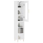 vidaXL Buffet haut Blanc 34 5x34x180 cm Bois d'ingénierie