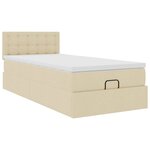 vidaXL Cadre de lit ottoman avec matelas crème 90x190 cm tissu