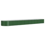 vidaXL Lit surélevé de jardin Acier enduit de poudre 440x80x36 cm Vert