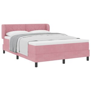 vidaXL Lit à ressorts avec tête de lit Rose 160 x 200 cm Velours