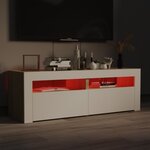 vidaXL Meuble TV avec lumières LED blanc et chêne sonoma 120x35x40 cm