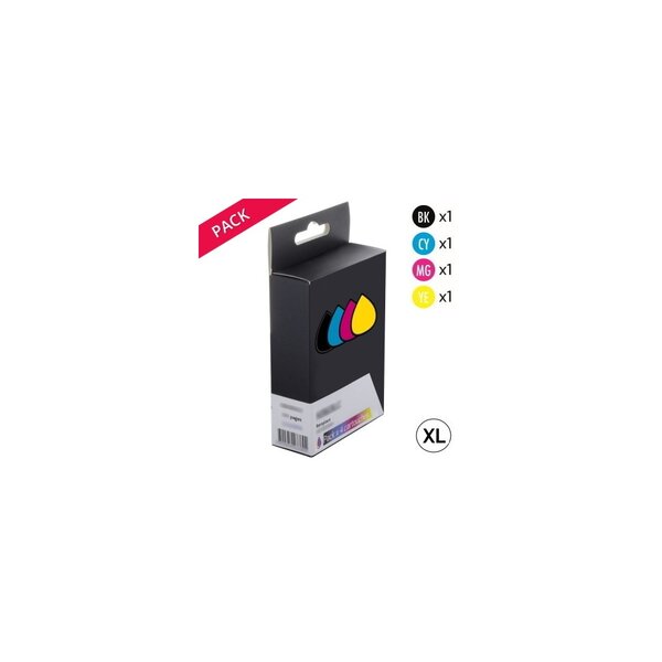 Pack de 4 cartouches d'encre  Epson 503XL Noire et couleurs Générique