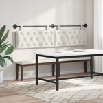 vidaXL Tête de lit suspendue Crème Velours
