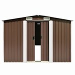 vidaXL Abri de jardin 257x489x181 cm Métal Marron