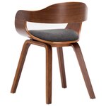 vidaXL Chaises à manger lot de 4 gris foncé tissu et bois courbé