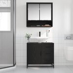 vidaXL Ensemble de mobilier de salle de bain 2 Pièces Chêne noir