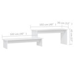 vidaXL Meuble TV Blanc 180x30x43 cm Aggloméré
