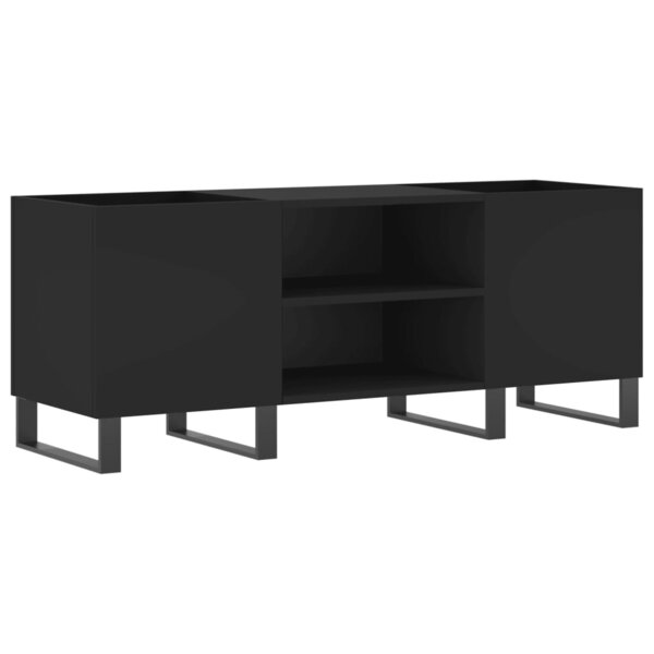 vidaXL Armoire à disques noir 121x38x48 cm bois d'ingénierie