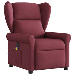 vidaXL Fauteuil de massage inclinable Rouge bordeaux Tissu
