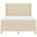 vidaXL Lit à ressorts avec matelas Crème 140 x 200 cm tissu