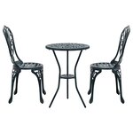 vidaXL Ensemble bistro de jardin 3 pc Vert Aluminium