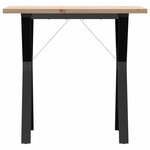 vidaXL Table à manger cadre en Y 80x50x75 5cm bois de pin massif acier