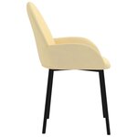vidaXL Chaises à manger lot de 2 Crème Velours
