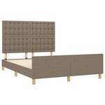 vidaXL Cadre de lit avec tête de lit Taupe 140x200 cm Tissu