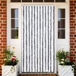 vidaXL Moustiquaire Gris et blanc 100x220 cm Chenille