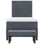 vidaXL Lit à ressorts avec matelas Gris foncé 90 x 200 cm Velours