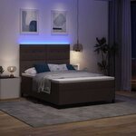 vidaXL Lit à ressorts avec matelas Marron foncé 140 x 190 cm tissu
